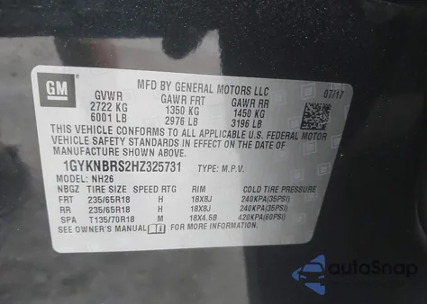 2017 Cadillac Xt5 Luxury z USA, uszkodzony, nr VIN 1GYKNBRS2HZ325731